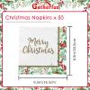 Christmas Party Supplies, Disposable Paper Napkins for Merry Christmas and Holiday Party Decorations, 50 Pack, Seasonal Holly Design view 2
