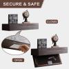 LAPTAIN Husband Gift-Rustic Floating Shelf with Hidden Compartment for Gun Storage, Wall Shelves for Living Room Dcor, Wooden Concealment Shelf, RFID Lock, Espresso view 3