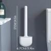 Silicone Toilet Brush, Silicone Toilet Brush Wc Cleaner Toilet Brush with Holder Flat Head Flexible Soft Bristles Brush Bathroom Accessory Gap Cleaning view 3