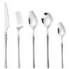 Silverware Set 18/10 Stainless Steel Flatware Set Wedding Hotel Kitchen Cutlery Utensil Include Knife Spoon Fork Teaspoon Round Spoon 40 Piece Tableware Sets Service for 8 Mirror Polished Nice Weight view 1