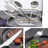 Silverware Set 18/10 Stainless Steel Flatware Set Wedding Hotel Kitchen Cutlery Utensil Include Knife Spoon Fork Teaspoon Round Spoon 40 Piece Tableware Sets Service for 8 Mirror Polished Nice Weight view 4