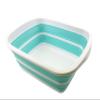 SAMMART 10L (2.6 Gallon) Collapsible Tub-Foldable Dish Tub-Portable Washing Basin-Space Saving Plastic Washtub (White/Sage Green) view 1