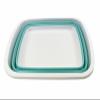 SAMMART 10L (2.6 Gallon) Collapsible Tub-Foldable Dish Tub-Portable Washing Basin-Space Saving Plastic Washtub (White/Sage Green) view 2