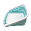 SAMMART 10L (2.6 Gallon) Collapsible Tub-Foldable Dish Tub-Portable Washing Basin-Space Saving Plastic Washtub (White/Sage Green) view 3
