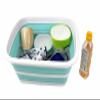 SAMMART 10L (2.6 Gallon) Collapsible Tub-Foldable Dish Tub-Portable Washing Basin-Space Saving Plastic Washtub (White/Sage Green) view 4