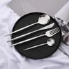 24 PCS Hanging Silverware Sets with Holder, Uniturcky Silver Stainless Steel Eating Utensils Set with Flatware Rack, 6 x Dinner Fork, 6 x Table Knife, 6 x Soup Spoon, 6 x Teaspoon, 1 x Cutlery Rack view 3