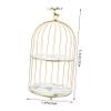 LALAFINA Bird Cage Makeup Organizer Elegant Double Storage Rack for Cosmetics Perfume Dresser Display Stand for Skincare Toiletries Construction Unique Home Decor view 2