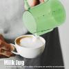500ml Espresso Steaming Pitcher, Borosilicate Glass Milk Frothing Pitcher Coffee Cappuccino Latte Art Steaming Pitcher Barista Milk Jug Cup with Measurement(Green) view 2