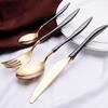 Black Gold Silverware Set Durable 18/10 Stainless Steel Flatware Sets Kitchen Wedding Hotel Dinnerware Utensil Include Knife Spoon Fork Dessertspoon Mirror Polished Nice Weight Dishwasher Cutlery Sets view 1