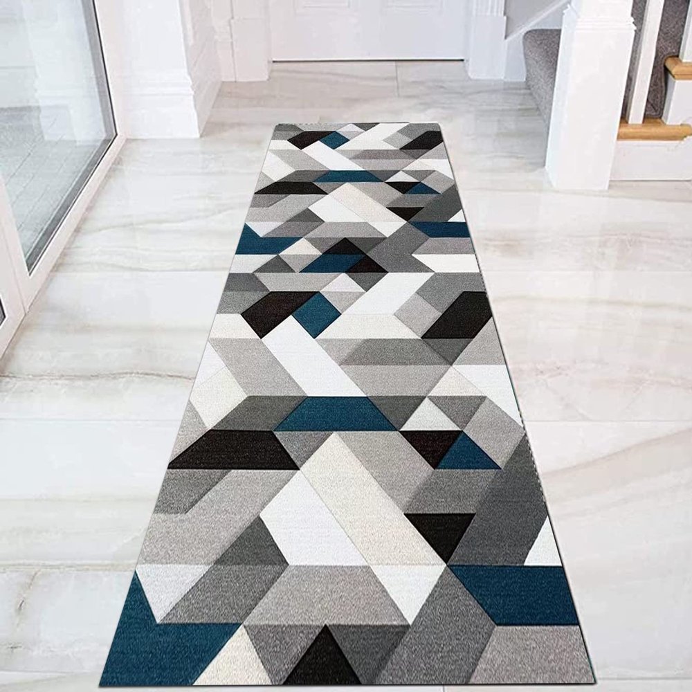 Hallway Runner Carpet Non-Slip Bedroom Area Rug Washable Rubber Backed Narrow Runner Rug for Kitchen Floor, Corridor, Bedroom, Entryway 80x450cm (Size : 2 ft x 3.3 ft)