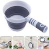 1 pc Foldable Water Ladle Collapsible Water Scoop Dipper for Kitchen, Bathroom Hair Washing Water Scoop - Gray view 2