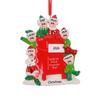 3D North Pole Family of 6 Christmas Ornament 2025 Personalized Family Christmas Ornaments 2025 | Elf Express Delivery Mail Personalized Tree Ornaments Customizable Gifts Santa Mailbox of Six Ornament view 1