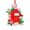 3D North Pole Family of 6 Christmas Ornament 2025 Personalized Family Christmas Ornaments 2025 | Elf Express Delivery Mail Personalized Tree Ornaments Customizable Gifts Santa Mailbox of Six Ornament view 2