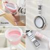 1 pc Fold-able Water Ladle Collapsible Water Scoop Dipper for Kitchen, Bathroom Hair Washing Water Scoop - Pink view 3