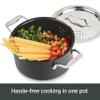 All-Clad HA1 Hard Anodized Nonstick Stockpot, Multi-Pot with Strainer 6 Quart Oven Broiler Safe 500F Strainer, Pasta Strainer with Handle, Pots and Pans Black view 2