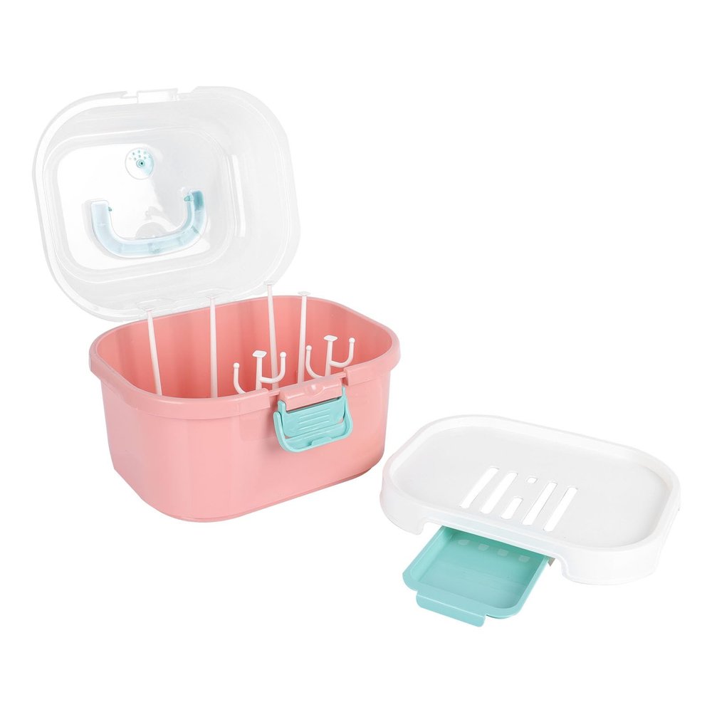 Kisangel Baby Bottle Drying Rack High Capacity Bottle Dryer with Detachable Hollow Drain Net and Pacifier Holders Compact Organizer for Kitchen Countertop Storage