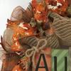 Autumn Burlap Wreath Handmade Deco Mesh. Available in 24 inch and 28 inch diameters view 3