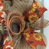 Autumn Burlap Wreath Handmade Deco Mesh. Available in 24 inch and 28 inch diameters view 4