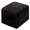 XGANGM Velvet Ottoman Cover Square Small/Medium/Large Ottoman Slipcover Stretch Footstool Cover for Wingback Chair/Sofa Leather Storage Footstool,Black,3XL view 1