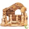 Christmas Nativity Set - Rustic Wooden Hand Carved Olive Wood Nativity Scene view 1