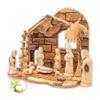 Christmas Nativity Set - Rustic Wooden Hand Carved Olive Wood Nativity Scene view 3