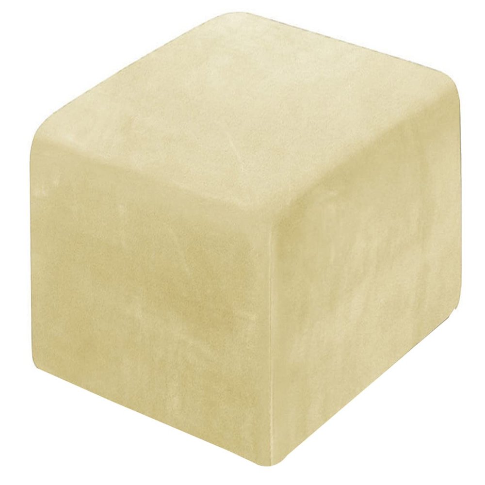 XGANGM Velvet Ottoman Cover Square Small/Medium/Large Ottoman Slipcover Stretch Footstool Cover for Wingback Chair/Sofa Leather Storage Footstool,Turmeric,3XL