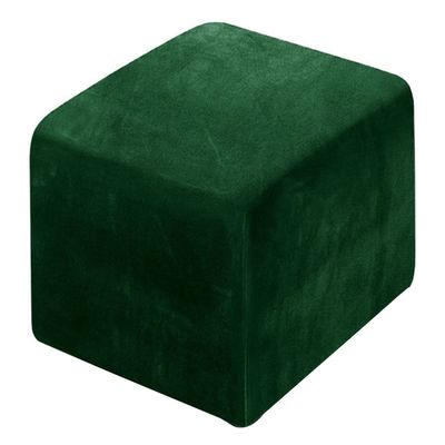 XGANGM Velvet Ottoman Cover Square Small/Medium/Large Ottoman Slipcover Stretch Footstool Cover for Wingback Chair/Sofa Leather Storage Footstool,Dark Green,3XL