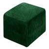 XGANGM Velvet Ottoman Cover Square Small/Medium/Large Ottoman Slipcover Stretch Footstool Cover for Wingback Chair/Sofa Leather Storage Footstool,Dark Green,3XL view 1