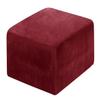 XGANGM Velvet Ottoman Cover Square Small/Medium/Large Ottoman Slipcover Stretch Footstool Cover for Wingback Chair/Sofa Leather Storage Footstool,Wine red,3XL view 1