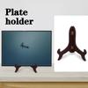 Homoyoyo mini Easel Stands Plate Display Bracket Dish Holders for Plates for Drying Over Desktop Plate Stands Dish Holder for Drying Wood Dish displaying Rack Tea Cake Phone Stand Bamboo view 2