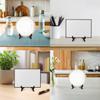 Homoyoyo mini Easel Stands Plate Display Bracket Dish Holders for Plates for Drying Over Desktop Plate Stands Dish Holder for Drying Wood Dish displaying Rack Tea Cake Phone Stand Bamboo view 3