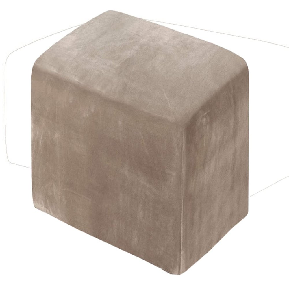 XGANGM Velvet Ottoman Cover Square Small/Medium/Large Ottoman Slipcover Stretch Footstool Cover for Wingback Chair/Sofa Leather Storage Footstool,Taupe,3XL