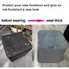 XGANGM Velvet Ottoman Cover Square Small/Medium/Large Ottoman Slipcover Stretch Footstool Cover for Wingback Chair/Sofa Leather Storage Footstool,Taupe,3XL view 2
