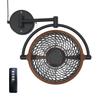 Vento VIVI-DC 10 In. Wall Mount Swivel fan with Folding Arm (Walnut) view 1