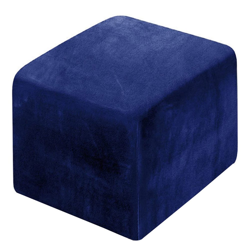 XGANGM Velvet Ottoman Cover Square Small/Medium/Large Ottoman Slipcover Stretch Footstool Cover for Wingback Chair/Sofa Leather Storage Footstool,Royal Blue,3XL