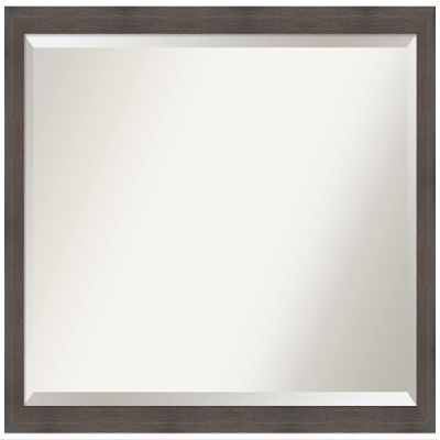 Amanti Art Brown Wall Mirror 27x39 Hardwood Chocolate Narrow Rectangle Bathroom Mirror for Wall Decor Living Room, Large Country Rustic Wood Frame, Hangs Horizonally and Vertically, Bathroom Decor,