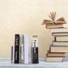 NUOBESTY 1pc Acrylic Bookends for Desk Organization Stylish Book Rack Flexible Design for Home Office Library for Neat Book Storage and Decoration Compartment view 2