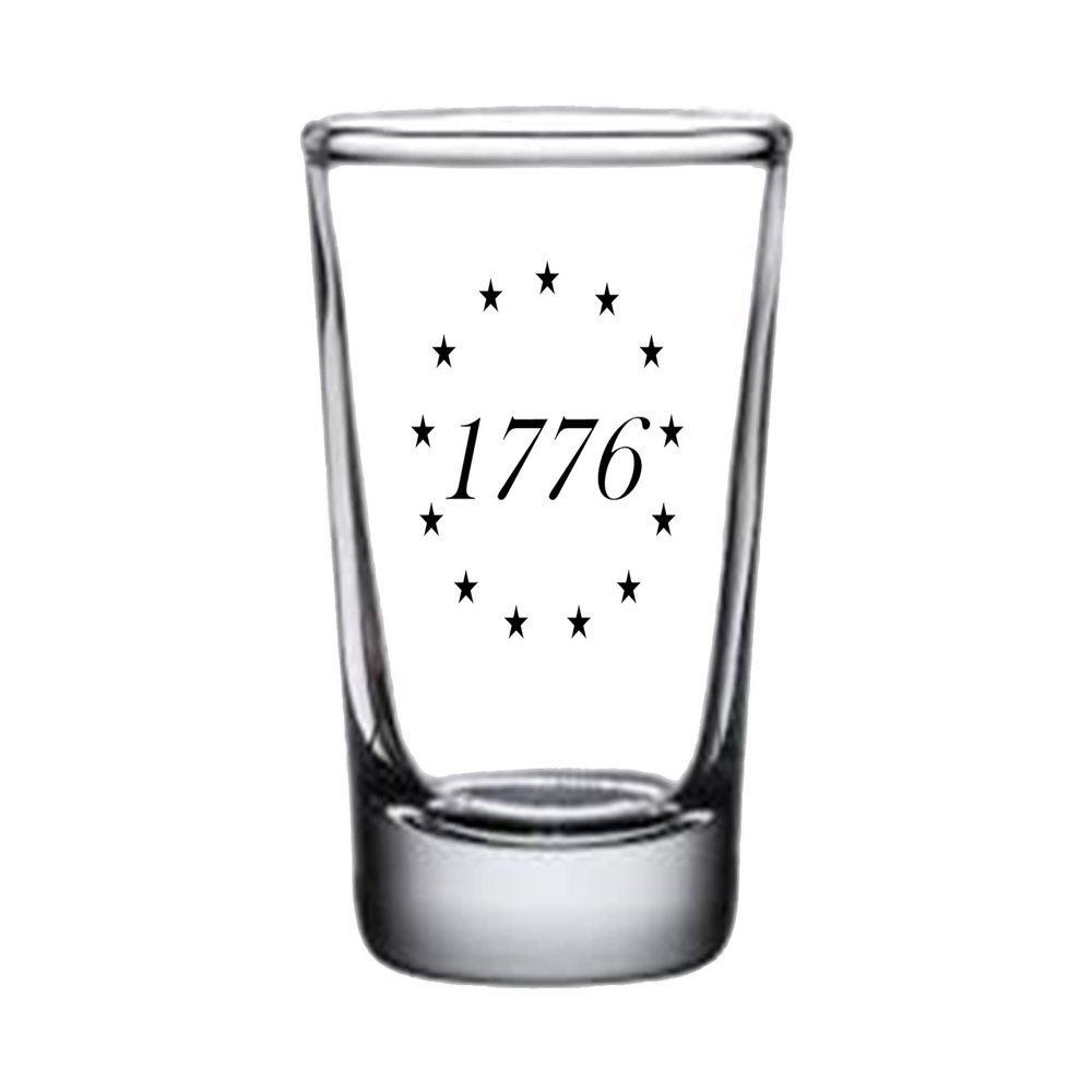 Rogue River Tactical Betsy Ross 1776 USA Flag Tattered Shot Glass Gift For Military Veteran or Patriotic American