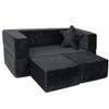 Milliard Kids Couch - Modular Kids Sofa for Toddler and Baby Playroom/Bedroom Furniture (Black) with Bonus Pillow view 1