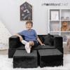 Milliard Kids Couch - Modular Kids Sofa for Toddler and Baby Playroom/Bedroom Furniture (Black) with Bonus Pillow view 2