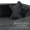 Milliard Kids Couch - Modular Kids Sofa for Toddler and Baby Playroom/Bedroom Furniture (Black) with Bonus Pillow view 4