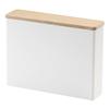 Yamazaki Home Tosca Wood Accent Coffee Pourover Filter Case With Lid - Storage Holder Stainless Steel Container Dispenser - Steel + Wood - #4 Coffee Filters view 1