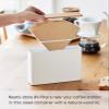 Yamazaki Home Tosca Wood Accent Coffee Pourover Filter Case With Lid - Storage Holder Stainless Steel Container Dispenser - Steel + Wood - #4 Coffee Filters view 3
