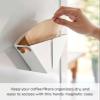 Yamazaki Home Tosca Magnetic Coffee Filter Case - Kitche Storage Organizer Holder Stainless Steel Container Dispenser - Steel + Wood - #4 Coffee Filters view 4