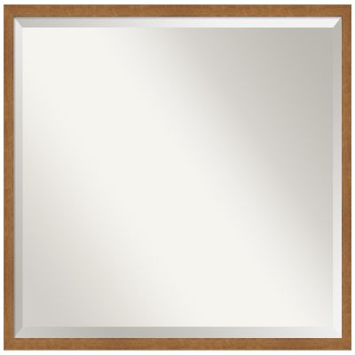 Amanti Art Brown Wall Mirror 23x29 Carlisle Blonde Narrow Rectangle Bathroom Mirror for Wall Decor Living Room, Large Country Rustic Wood Frame, Hangs Horizonally and Vertically, Bathroom Decor,