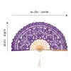 Veemoon Lace Folding Handheld Fan Retro Fan with Tassels for Wedding Bridal Shower Dancing Party Purple view 2