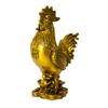 Addune Feng Shui Brass Lucky Rooster Statue Handmade Chicken Cock Golden Figurines Wealth Chinese Zodiac Collectible Home Ornament (M, Gold) view 1