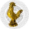 Addune Feng Shui Brass Lucky Rooster Statue Handmade Chicken Cock Golden Figurines Wealth Chinese Zodiac Collectible Home Ornament (M, Gold) view 3