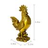 Addune Feng Shui Brass Lucky Rooster Statue Handmade Chicken Cock Golden Figurines Wealth Chinese Zodiac Collectible Home Ornament (M, Gold) view 4