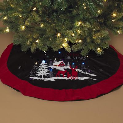 Gerson Company 48" B/O Led Lighted Christmas Tree Skirt